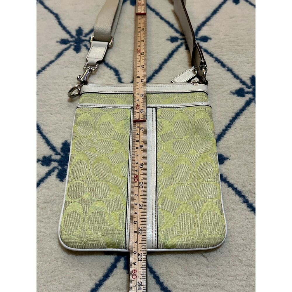 Coach Vintage 2005 Y2K 6016 Jacquard Signature Swing Pack Crossbody - Lime Green - Picture 7 of 8
